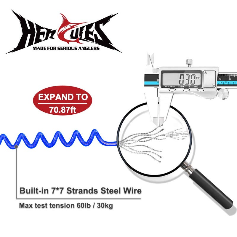 HERCULES M4 Heavy Duty Fishing Lanyard (Pack of 2 Blue, 17.7") - Image 2